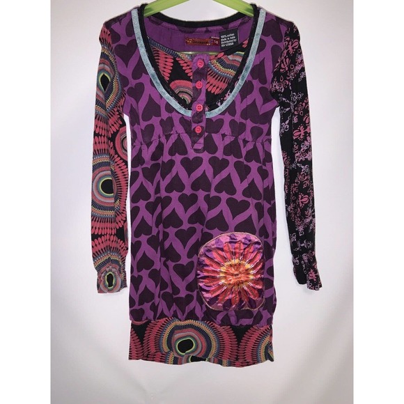 Desigual Other - Desigual Dress Girls 7-8 patterned long sleeve purple